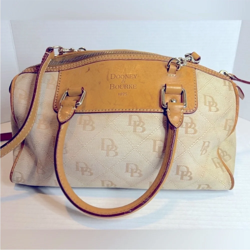 Dooney & Bourke Beige and Tan Satchel - Picture 3 of 13